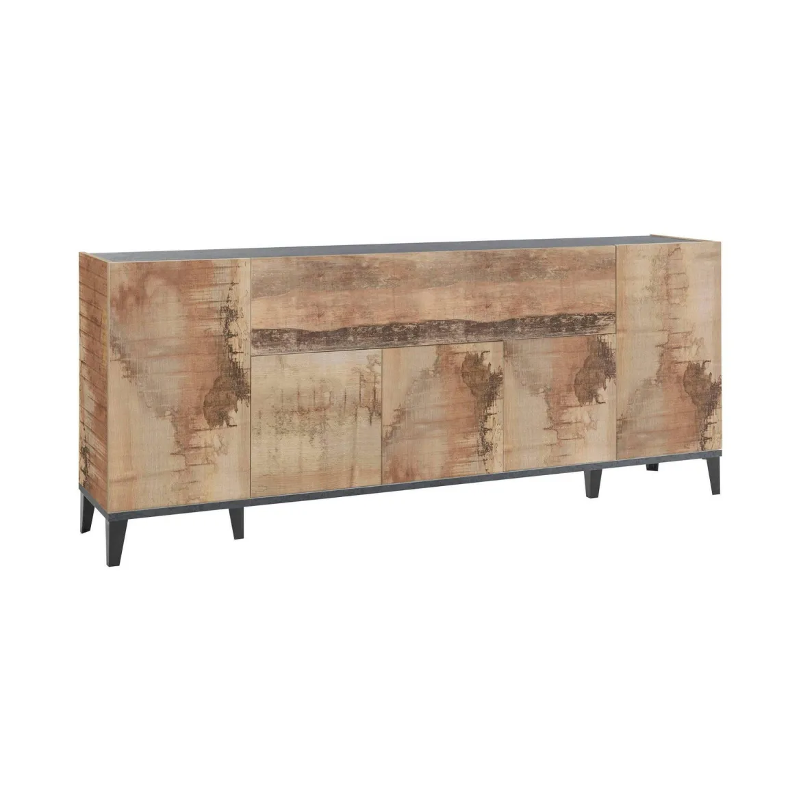 Credenza acero e ardesia 200x40x82h cm 6 ante - Amour