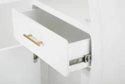 Credenza alta bianca e oro 60x32x133h cm 2 ante e 1 cassetto - Tellier