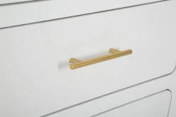 Credenza alta bianca e oro 60x32x133h cm 2 ante e 1 cassetto - Tellier