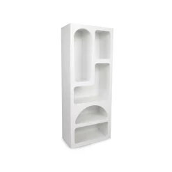 Credenza alta bianca 60x32x150h cm 5 vani - Arsenio