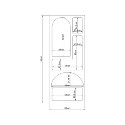 Credenza alta bianca 60x32x150h cm 5 vani - Arsenio