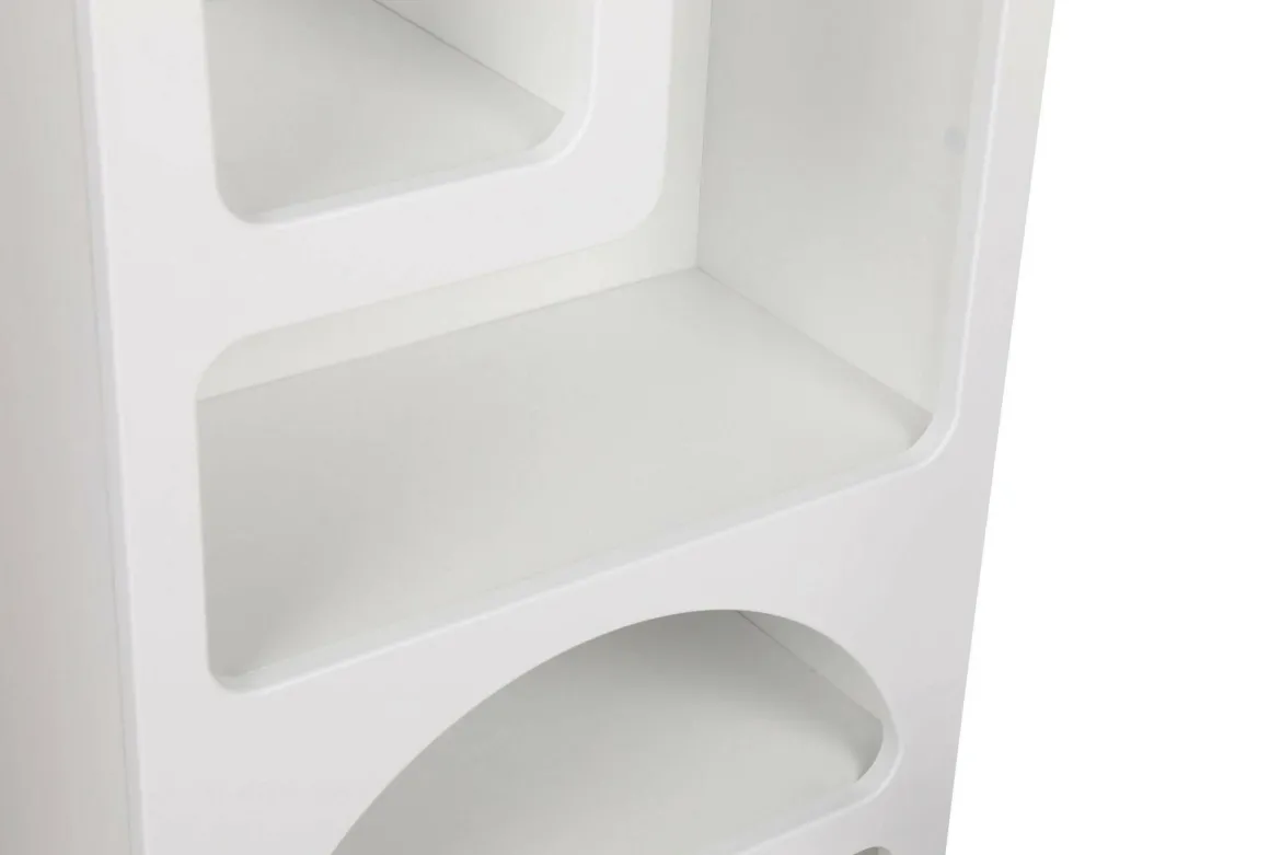Credenza alta bianca 60x32x150h cm 5 vani - Arsenio