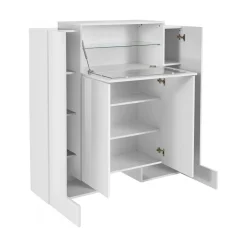 Credenza alta bianco lucida 130x45x135h cm 5 ante - Acquadolce