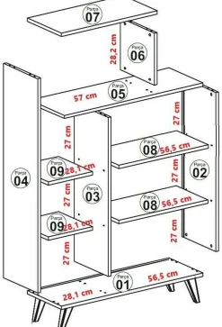 Credenza alta noce e bianca 90x32x132h cm 2 ante - Tormalina