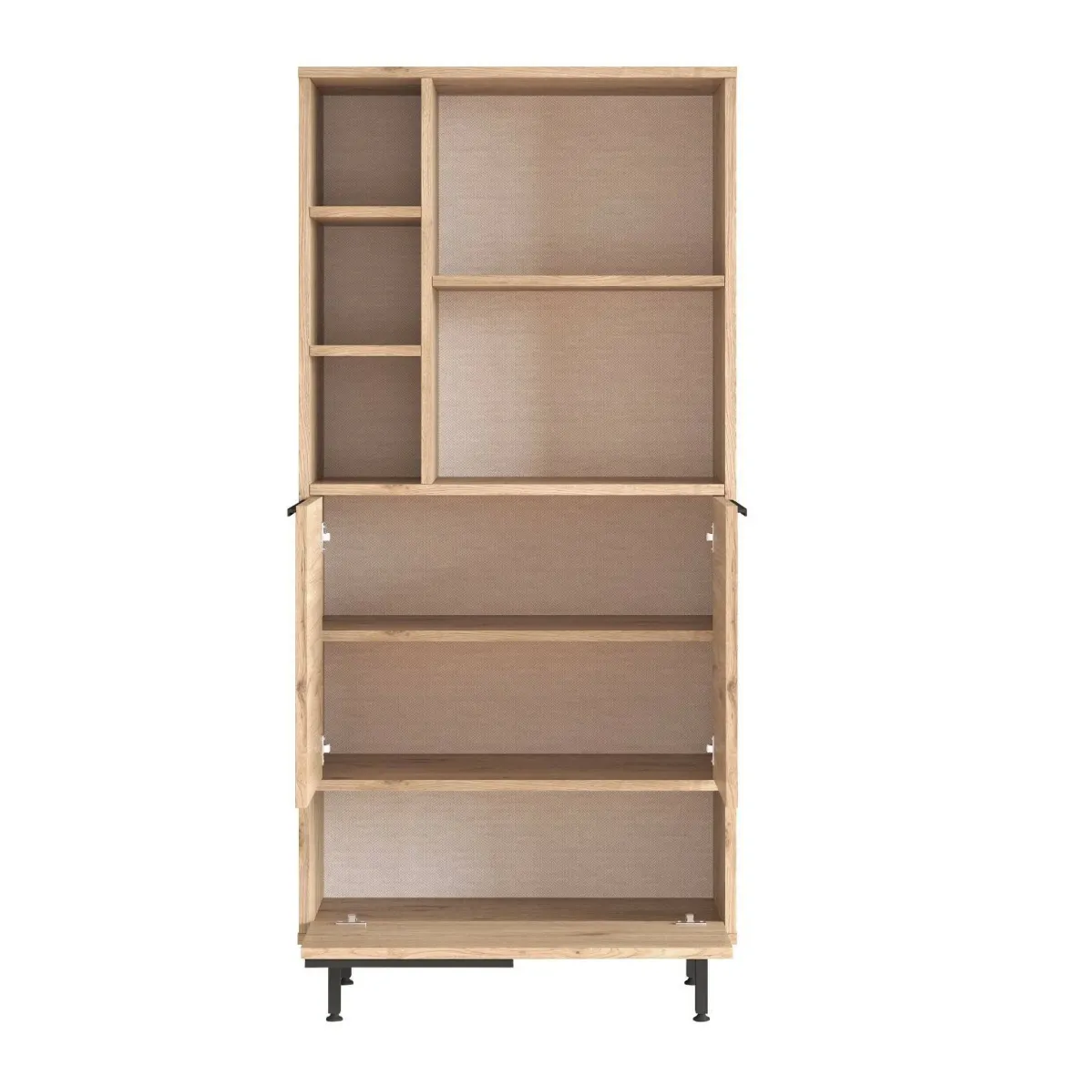 Credenza alta noce e quercia 74x35x161h cm 2 ante - Vinta