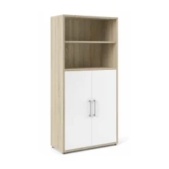 Credenza alta quercia e bianca 89x40x186h cm 2 ante - Saotome