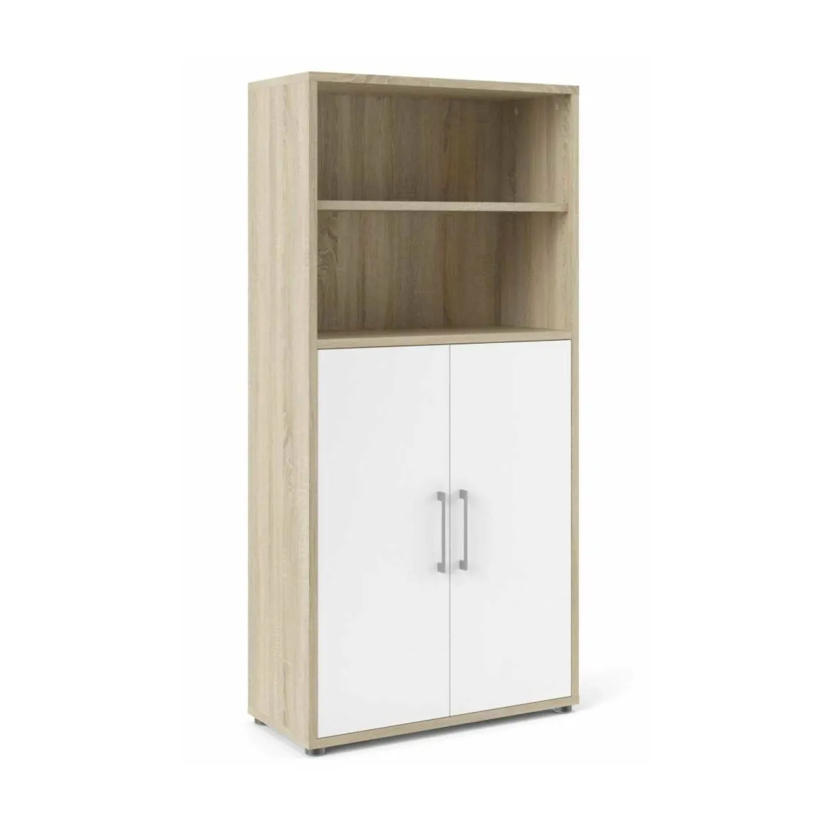 Credenza alta quercia e bianca 89x40x186h cm 2 ante - Saotome