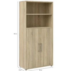 Credenza alta quercia 89x40x186h cm 2 ante - Saotome