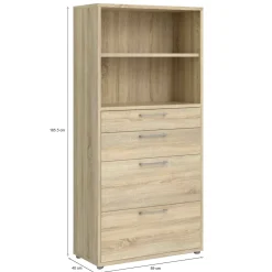 Credenza alta quercia 89x40x185h cm 4 cassetti - Ciudad