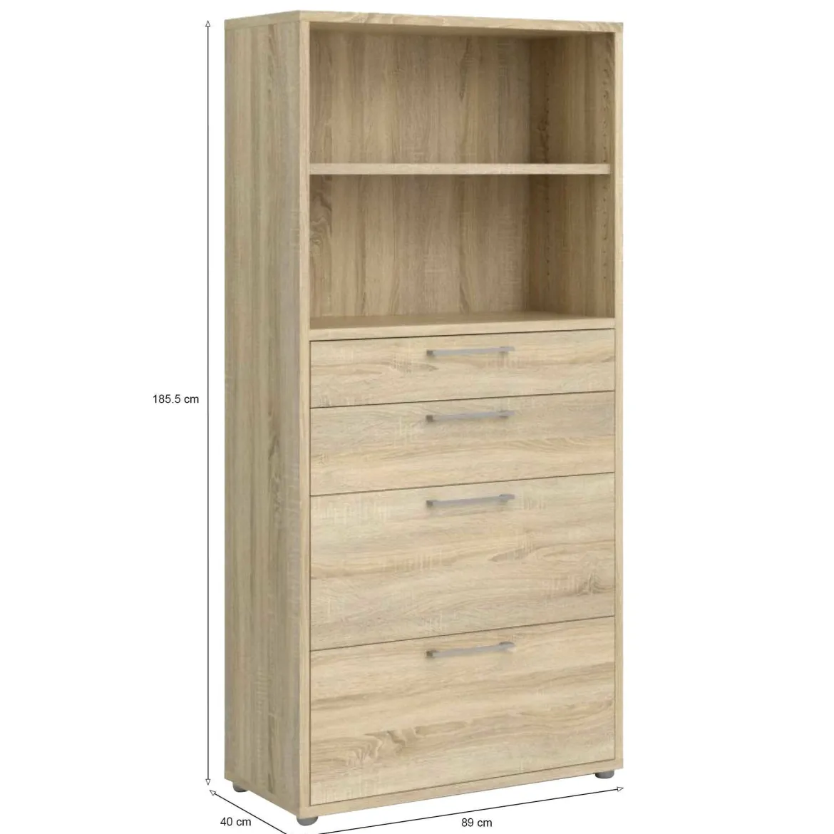 Credenza alta quercia 89x40x185h cm 4 cassetti - Ciudad