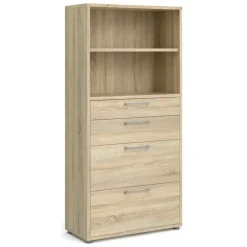 Credenza alta quercia 89x40x185h cm 4 cassetti - Ciudad