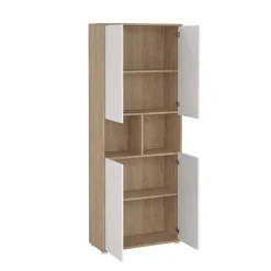 Credenza alta rovere e bianca 79x34x204h cm 4 ante - Pierre