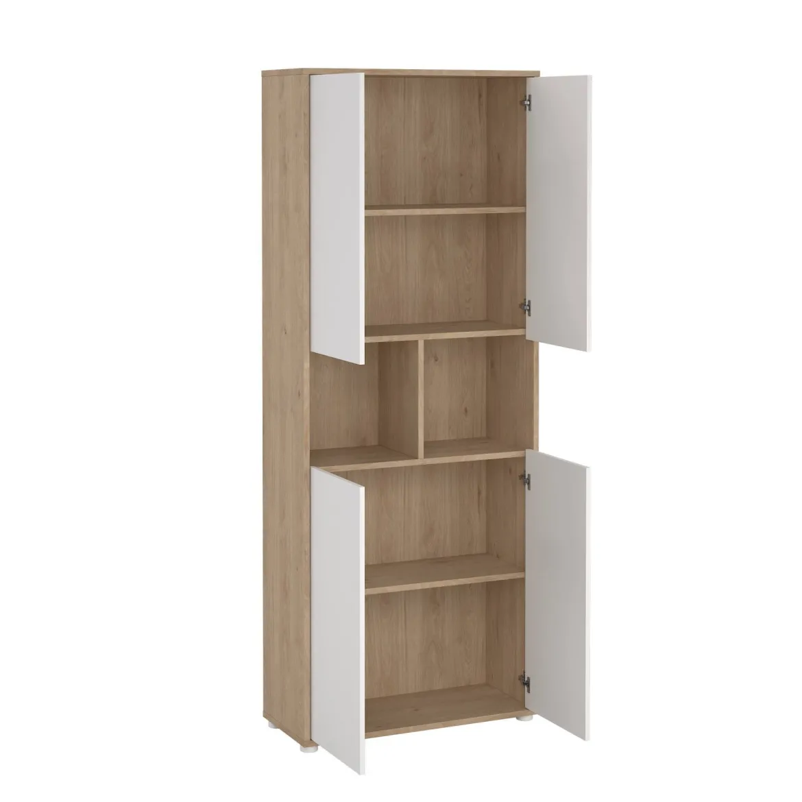 Credenza alta rovere e bianca 79x34x204h cm 4 ante - Pierre