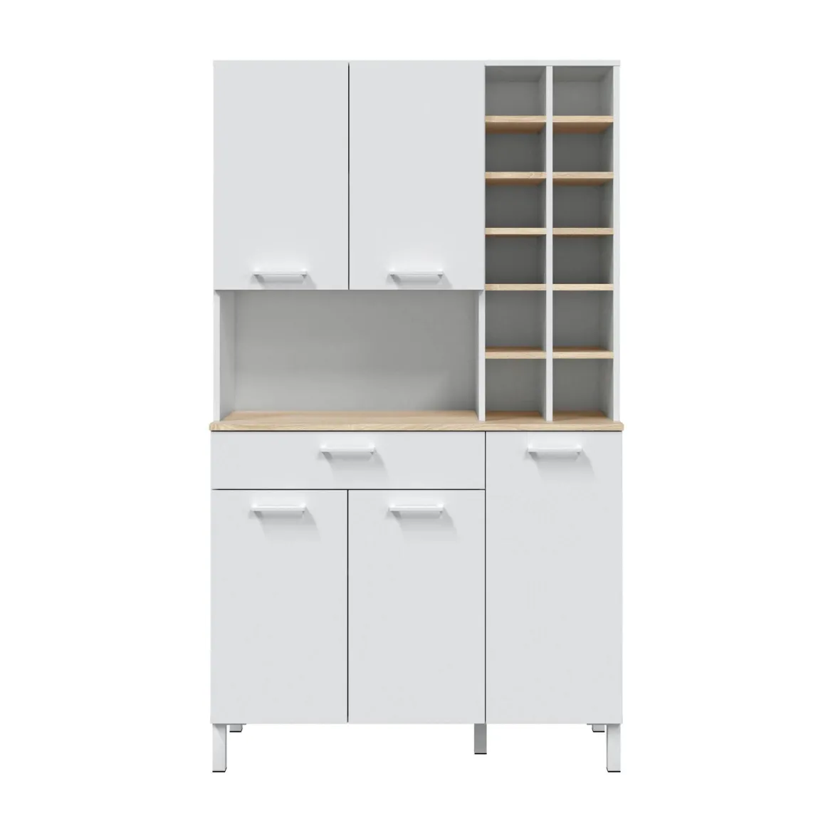 Credenza alta rovere e bianca 79x34x204h cm 4 ante - Pierre