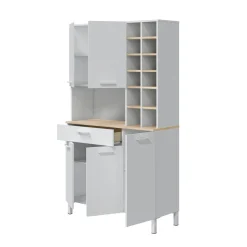 Credenza alta rovere e bianca 79x34x204h cm 4 ante - Pierre