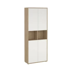 Credenza alta rovere e bianca 79x34x204h cm 4 ante - Pierre