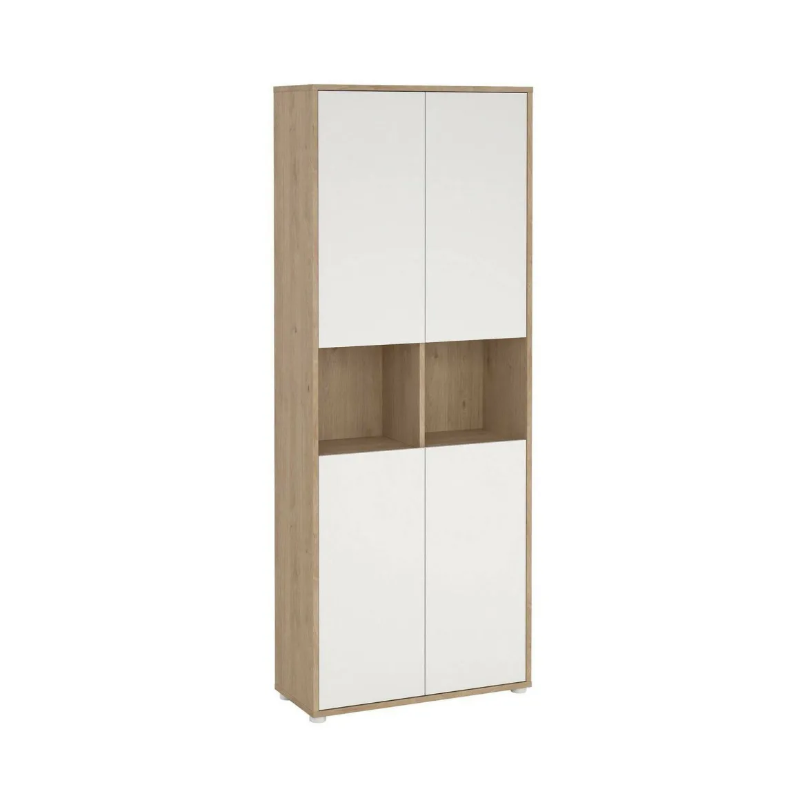 Credenza alta rovere e bianca 79x34x204h cm 4 ante - Pierre