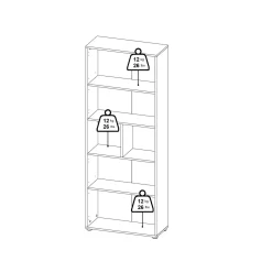 Credenza alta rovere e bianca 79x34x204h cm 4 ante - Pierre