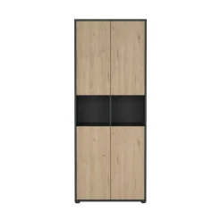 Credenza alta rovere e grigia 79x34x204h cm 4 ante - Pierre