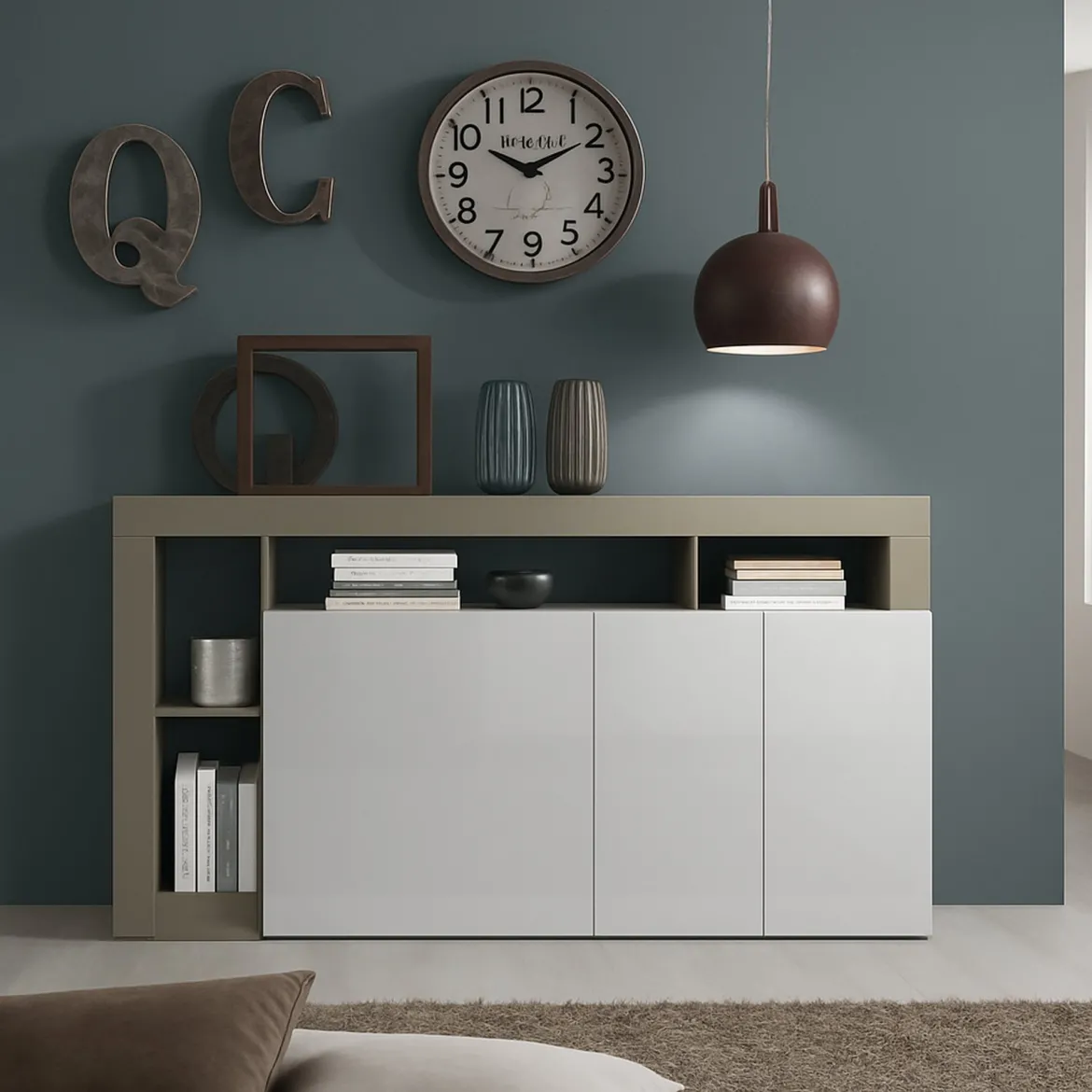 Credenza Americano, 146x42 h93 cm, Bianco