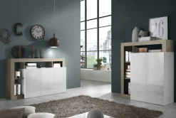 Credenza Americano, 146x42 h93 cm, Bianco