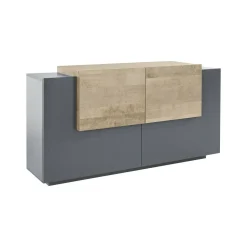 Credenza antracite e acero 160x45x86h cm 4 ante - Muscari