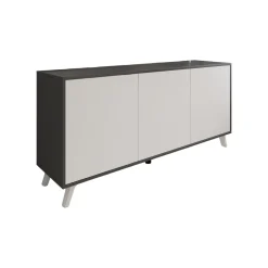 Credenza antracite e bianca 153x39x72h cm 3 ante - Annina