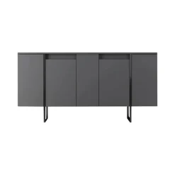 Credenza antracite e nera moderna 160x35x80h cm 4 ante - Arta