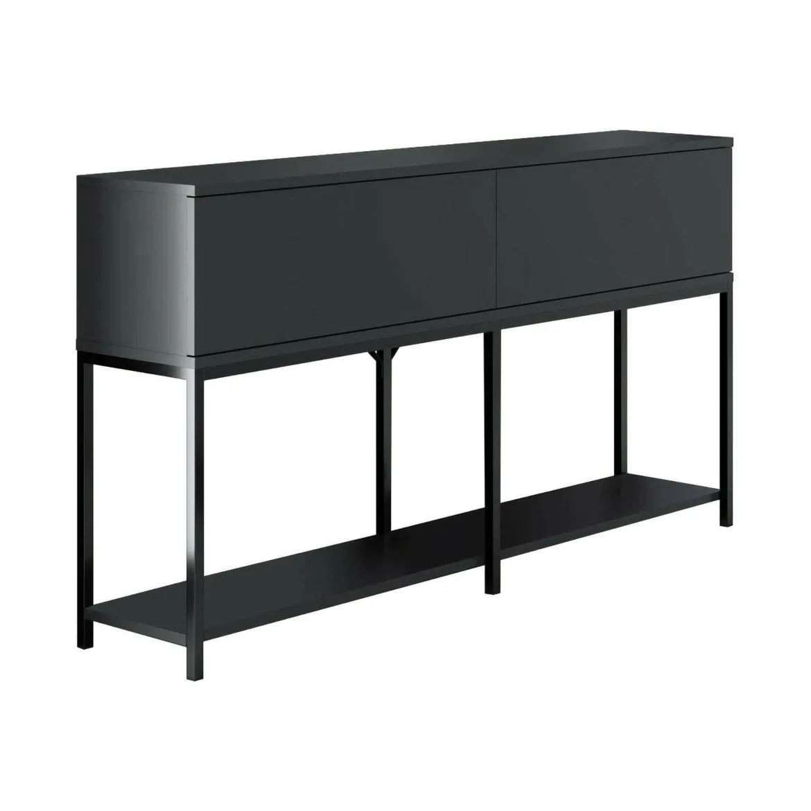 Credenza antracite e nera 150x30x80h cm 2 ante - Basilia