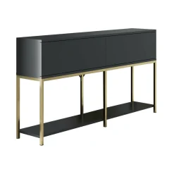 Credenza antracite e oro 160x35x80h cm 4 ante - Arta