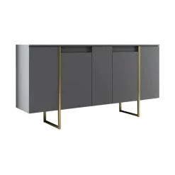 Credenza antracite e oro 160x35x80h cm 4 ante - Arta