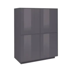 Credenza antracite lucida 100x41x126h cm 4 ante - Ara