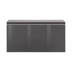 Credenza antracite lucida 160x41x86h cm 2 ante e 3 cassetti - Aysha