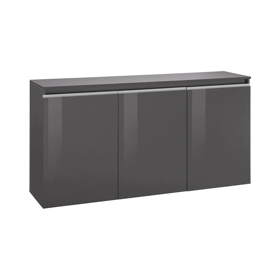 Credenza antracite lucida 150x40x81h cm 3 ante - Andesina