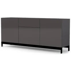 Credenza antracite lucida 170x40x72h cm 3 ante e 1 cassetto - Allel