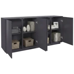 Credenza antracite lucida 180x41x86h cm 4 ante - Aulina