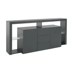 Credenza antracite 180x44x86h cm 2 ante e 3 cassetti - Avelignese