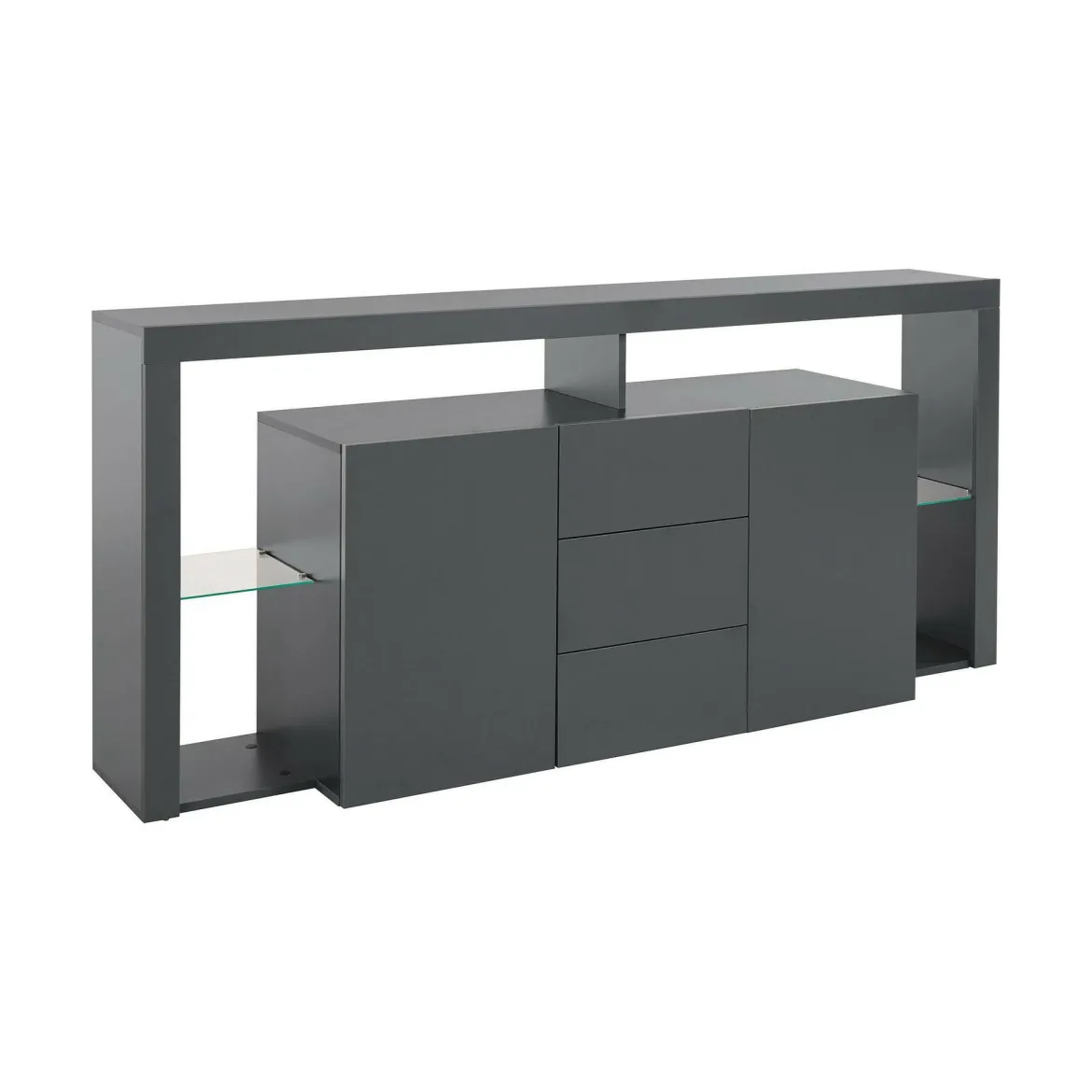 Credenza antracite 180x44x86h cm 2 ante e 3 cassetti - Avelignese