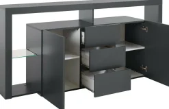Credenza antracite 180x44x86h cm 2 ante e 3 cassetti - Avelignese