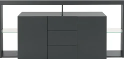 Credenza antracite 180x44x86h cm 2 ante e 3 cassetti - Avelignese