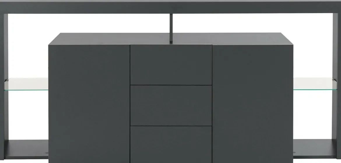 Credenza antracite 180x44x86h cm 2 ante e 3 cassetti - Avelignese