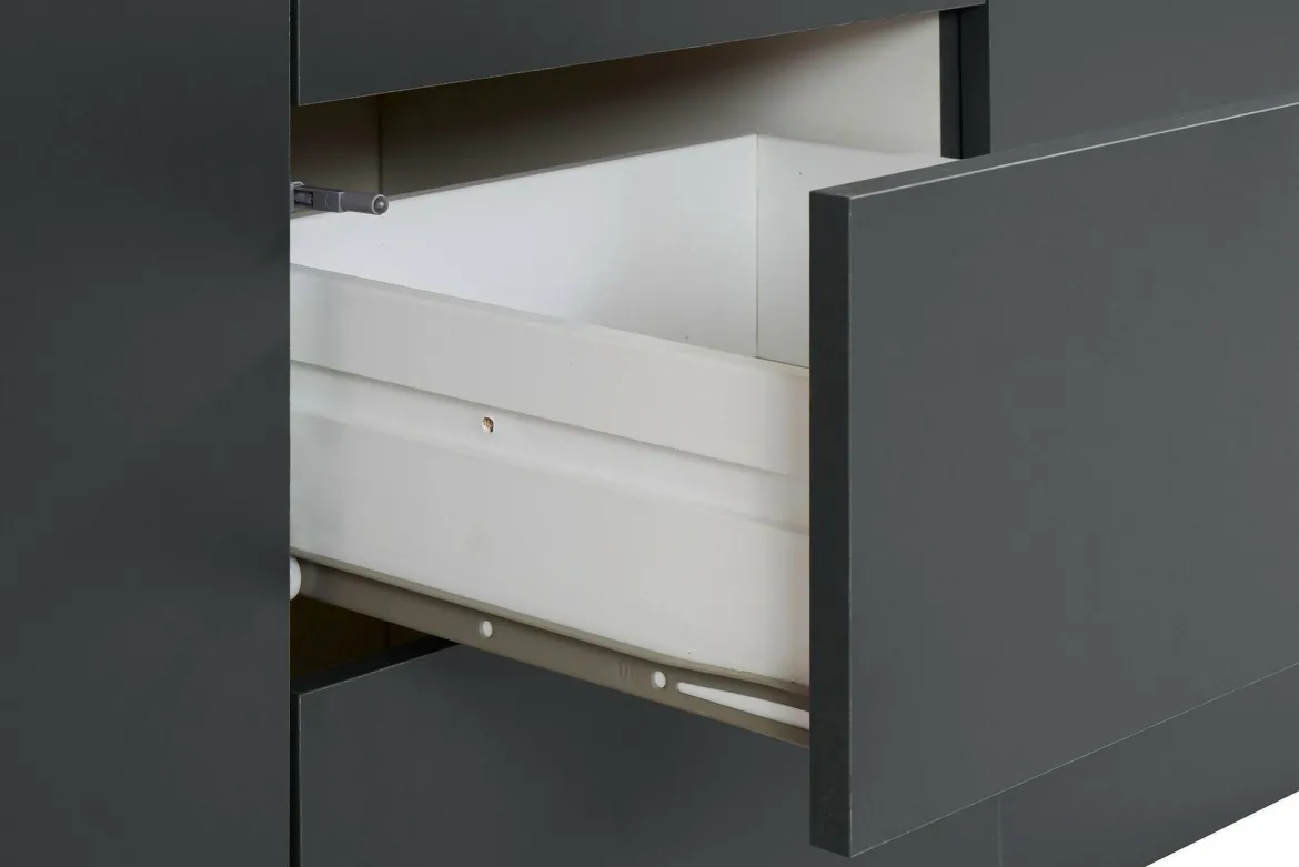 Credenza antracite 180x44x86h cm 2 ante e 3 cassetti - Avelignese