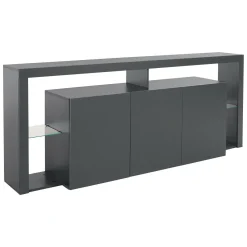 Credenza antracite 200x40x80h cm 3 ante - Andaleiv
