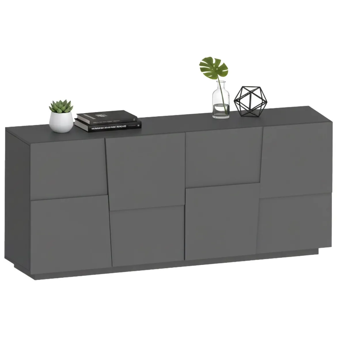 Credenza antracite 220x40x80h cm 4 ante - Atak