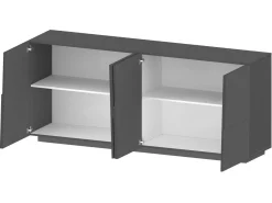 Credenza antracite 220x40x80h cm 4 ante - Atak