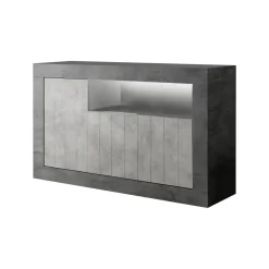 Credenza ardesia e cemento 138x42x86h cm 3 ante - Dolphin