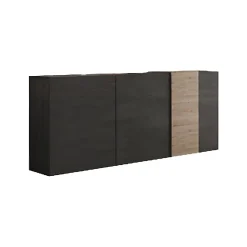 Credenza ardesia e noce 181x44x86h cm 3 ante - Jerry