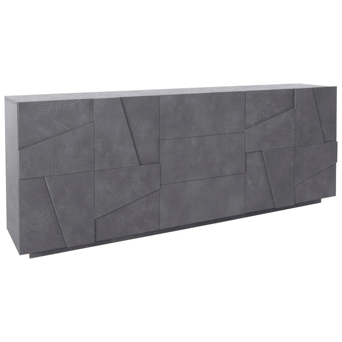 Credenza ardesia 224x44x86h cm 4 ante e 3 cassetti - Zeus