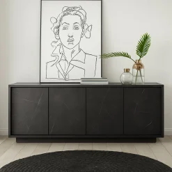 Credenza ardesia 180x43x79h cm 4 ante - Nika
