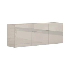 Credenza bassa bianco lucida 170x40x35h cm 3 ante e 1 cassetto - Arina